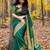 Bottle green soft silk blend banarasi jacuard work designer party wear saree with unstitched blouse piece