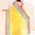 Women's yellow embellished zari border cotton saree