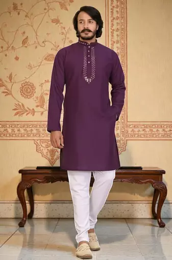 traditional men   s casual & festive wear cotton kurta