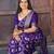 Purple soft silk blend banarasi jacuard work designer party wear saree with unstitched blouse piece