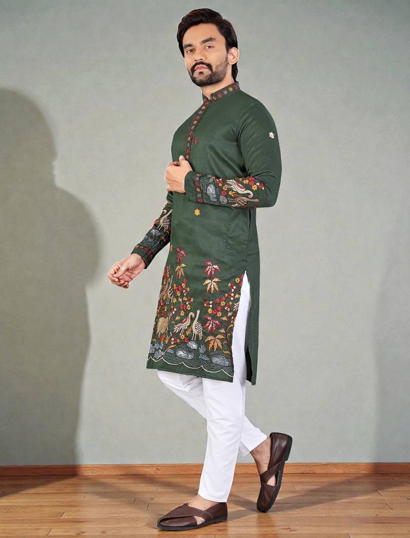 traditional men’s casual & festive wear cotton kurta