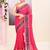 Women's rani pink embellished zari border cotton saree
