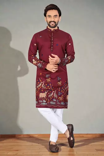 traditional men   s casual & festive wear cotton kurta