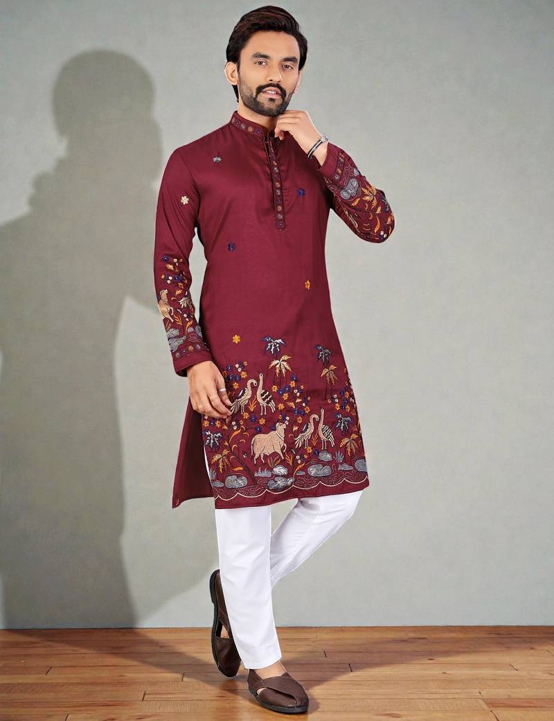 traditional men’s casual & festive wear cotton kurta