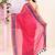 Women's rani pink embellished zari border cotton saree