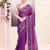 Women's purple embellished zari border cotton saree