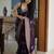 Purple silk blend banarasi saree with unstitched blouse piece