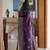 Purple silk blend banarasi saree with unstitched blouse piece