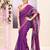 Women's purple embellished zari border cotton saree