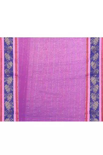 Women's purple embellished zari border cotton saree
