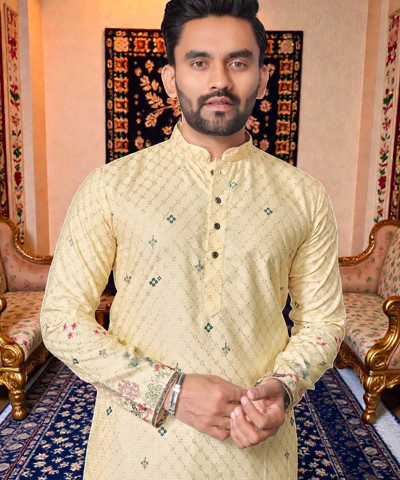 traditional men’s casual & festive wear cotton kurta