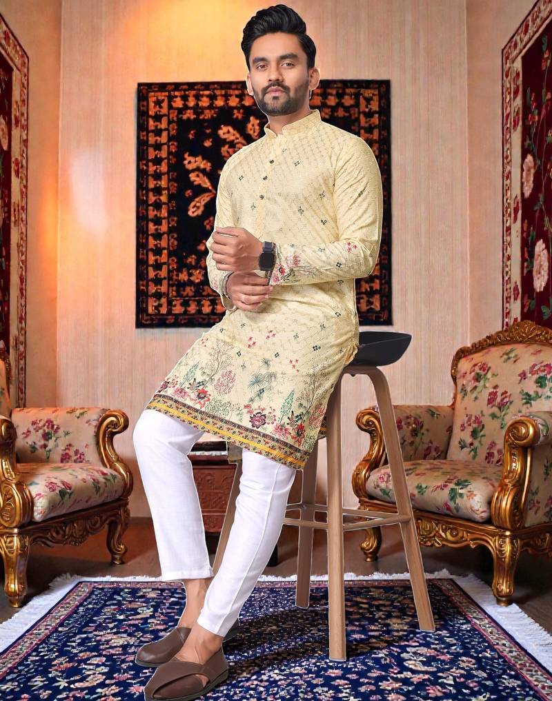 traditional men’s casual & festive wear cotton kurta