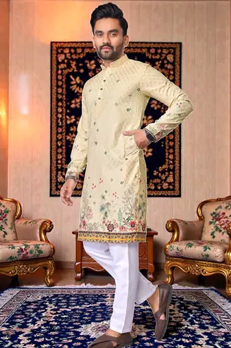 traditional men   s casual & festive wear cotton kurta