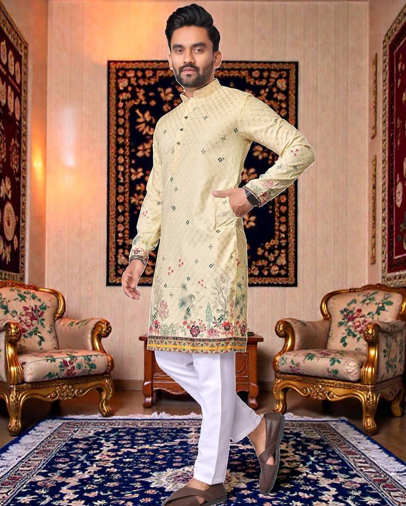 traditional men’s casual & festive wear cotton kurta