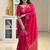Pink silk blend banarasi saree with unstitched blouse piece
