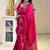 Pink silk blend banarasi saree with unstitched blouse piece