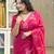 Pink silk blend banarasi saree with unstitched blouse piece