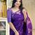 Purple soft silk blend banarasi jacuard work designer party wear saree with unstitched blouse piece