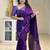 Purple soft silk blend banarasi jacuard work designer party wear saree with unstitched blouse piece