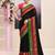 Women's black embellished zari border cotton saree