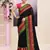 Women's black embellished zari border cotton saree