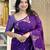Purple soft silk blend banarasi jacuard work designer party wear saree with unstitched blouse piece