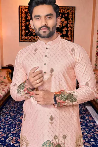 traditional men   s casual & festive wear cotton kurta