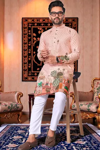 traditional men   s casual & festive wear cotton kurta