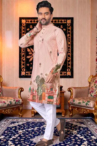 traditional men   s casual & festive wear cotton kurta