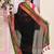 Women's black embellished zari border cotton saree