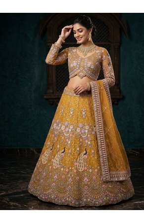 YELLOW EMBOIDERY lehenga CHOLI 1