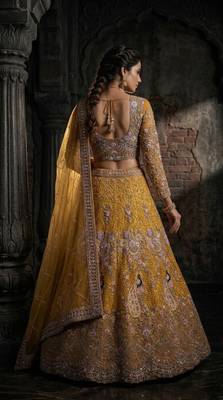 YELLOW EMBOIDERY lehenga CHOLI 2