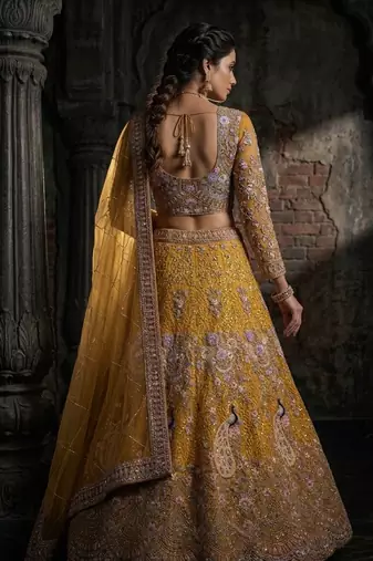 YELLOW EMBOIDERY lehenga CHOLI