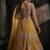 YELLOW BUTTERFLY NET PARTY WEAR EMBOIDERY LEHNGHA CHOLI