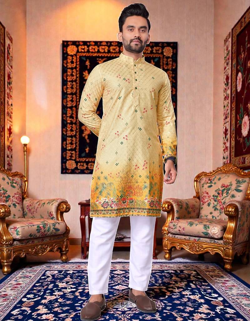 traditional men’s casual & festive wear cotton kurta