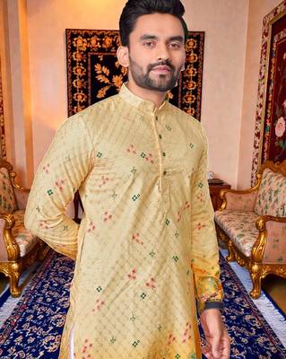 traditional men   s casual & festive wear cotton kurta 2