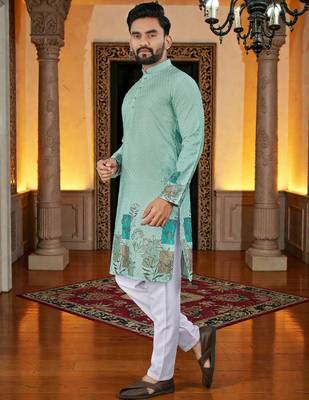 traditional men   s casual & festive wear cotton kurta 4