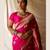 Pink silk blend banarasi saree with unstitched blouse piece