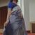 Blue soft silk blend banarasi jacuard work designer party wear saree with unstitched blouse piece