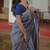 Blue soft silk blend banarasi jacuard work designer party wear saree with unstitched blouse piece