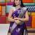 Purple soft silk blend banarasi jacuard work designer party wear saree with unstitched blouse piece