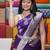 Purple soft silk blend banarasi jacuard work designer party wear saree with unstitched blouse piece