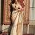 White silk blend banarasi saree with unstitched blouse piece