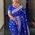 Royal blue soft silk blend banarasi jacuard work designer party wear saree with unstitched blouse piece