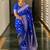 Royal blue soft silk blend banarasi jacuard work designer party wear saree with unstitched blouse piece