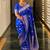 Royal blue soft silk blend banarasi jacuard work designer party wear saree with unstitched blouse piece