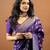 Purple soft silk blend banarasi jacuard work designer party wear saree with unstitched blouse piece
