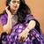Purple soft silk blend banarasi jacuard work designer party wear saree with unstitched blouse piece