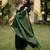 Green soft silk blend banarasi jacuard work designer party wear saree with unstitched blouse piece