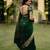 Green soft silk blend banarasi jacuard work designer party wear saree with unstitched blouse piece